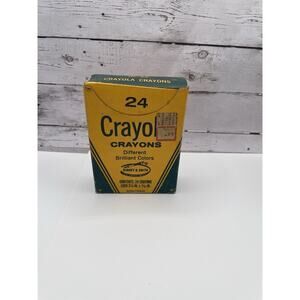 Vintage box 24 CRAYOLA CRAYONS Brilliant Colors Binney & Smith
